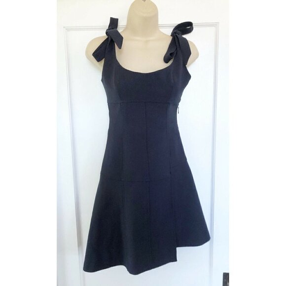 Cinq A Sept Woman's Sz 0  Dark Blue Jeanette Tied Asymmetrical Mini Dress - Picture 2 of 9